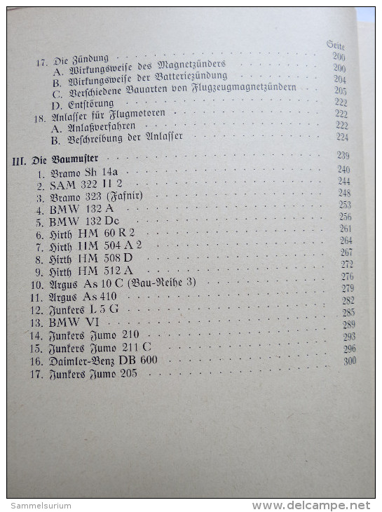 Luftfahrt-Lehrbücherei "Der Flugmotor Teil 1: Bauteile Und Baumuster" (Band 7) Von 1940 - Techniek