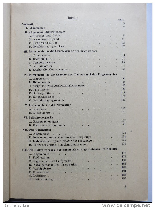 Luftfahrt-Lehrbücherei "Instrumentenkunde" (Band 17) Von 1940 - Technical