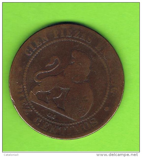 ESPAÑA   -  Gobierno Provisional 10 Centimos 1870 Patina - First Minting