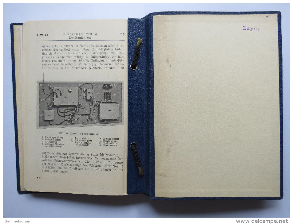 Lehrblätter (Die Wartung des Flugzeuges) für die technische Ausbildung in der Luftwaffe von 1938