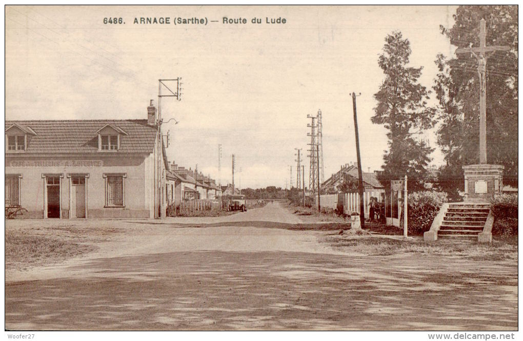 CPA ARNAGE , Route Du Lude En 1939 - Other & Unclassified