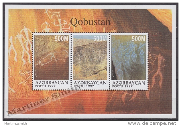 Azerbaidjan - Azerbaijan - Azerbaycan 1997 Yvert BF 36, Rupestrian Cave Paintings At Qobustan - MNH - Azerbaiján