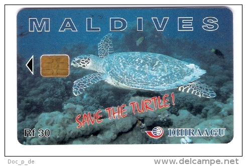 Maldiven - Maldives - Dhiraagu - Save The Turtle - Schildkröte - 291MLDG - Maldiven