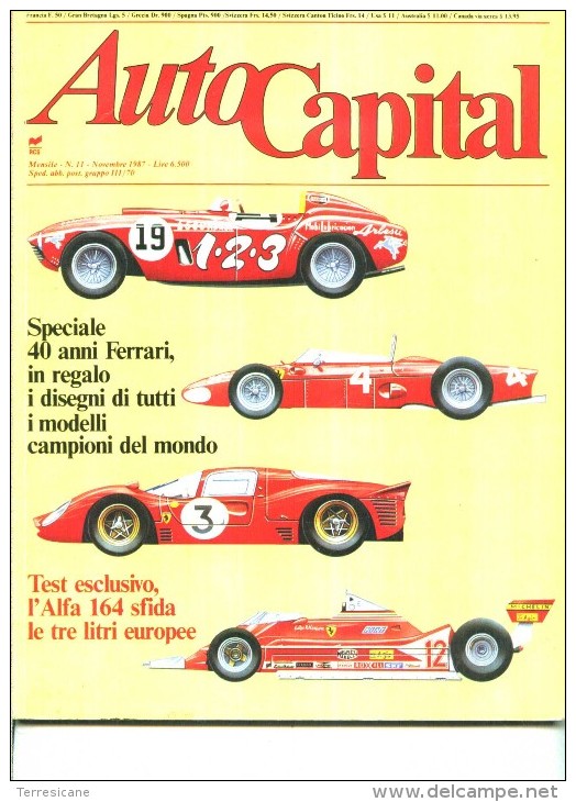 X AUTOCAPITAL SPECIALE 40 ANNI FERRARI POSTER TUTTI I MODELLI CAMPIONI DEL MONDO - Motori