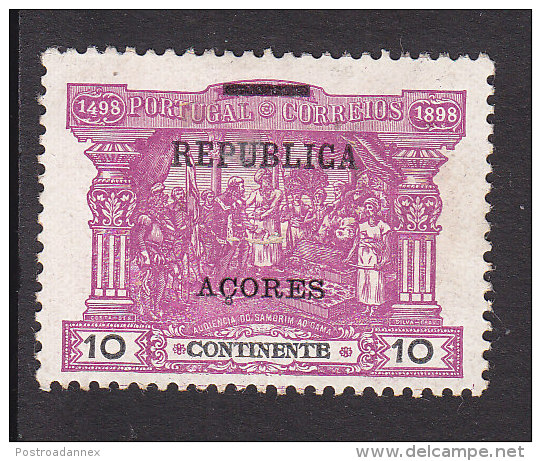 Azores, Scott #150, Mint Hinged, Postage Due Of Portugal Overprinted, Issued 1911 - Azores