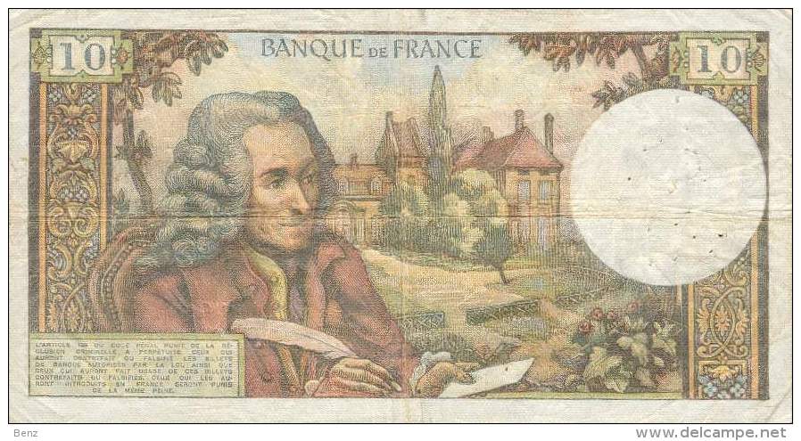 FRANCE 10 FRANCS TYPE VOLTAIRE  8/11/1973 TB - 10 F 1963-1973 ''Voltaire''