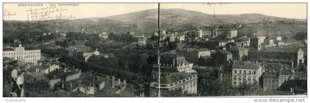 CPA 42 DOUBLE CARTE RIVE DE GIER VUE PANORAMIQUE - Rive De Gier