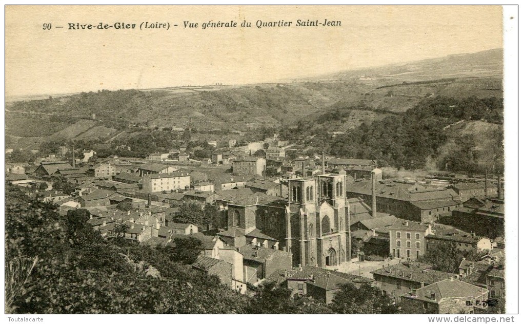 CPA 42 RIVE DE GIER VUE GENERALE DU QUARTIER SAINT JEAN  1929 - Rive De Gier