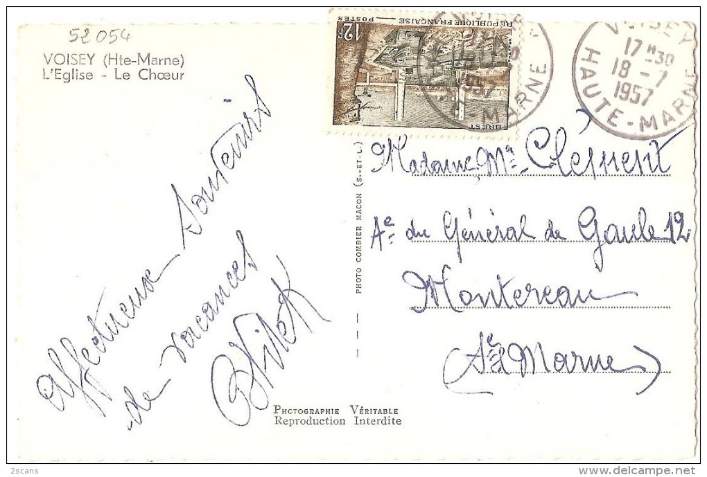 Dépt 52 - VOISEY - L'Église - Le Chœur - (CPSM 9 X 13,9 Cm) - Autres & Non Classés