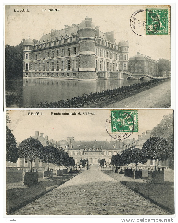 5 Cartes Du Chateau De Beloeil Voyagé Vers Hopital Civil De Reims Eleve Infirmiere Edit Nels - Beloeil