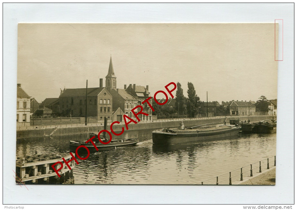 ZELZATE-SELZAETE-KANAL-Peniches-Bateaux-Carte Photo Allemande-Guerre 14-18-1WK-BELGIEN-Flandern- - Eeklo