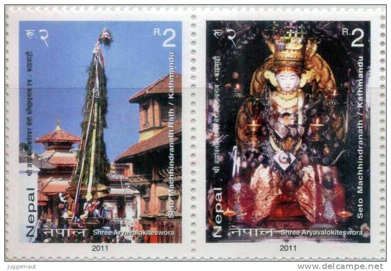 NEPAL RELIGIOUS PLACE SERIES 10 STAMP MINT SET NEPAL 2011 MINT MNH - Hinduism