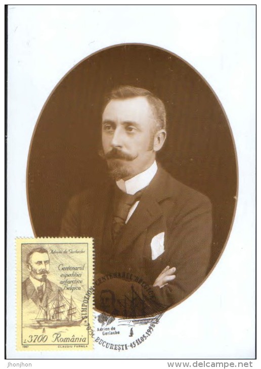 Romania- Maxicard,maximum Postcard -  Adrien De Gerlache De Gomery,The Commander Of The Expedition "Belgica" - Explorers