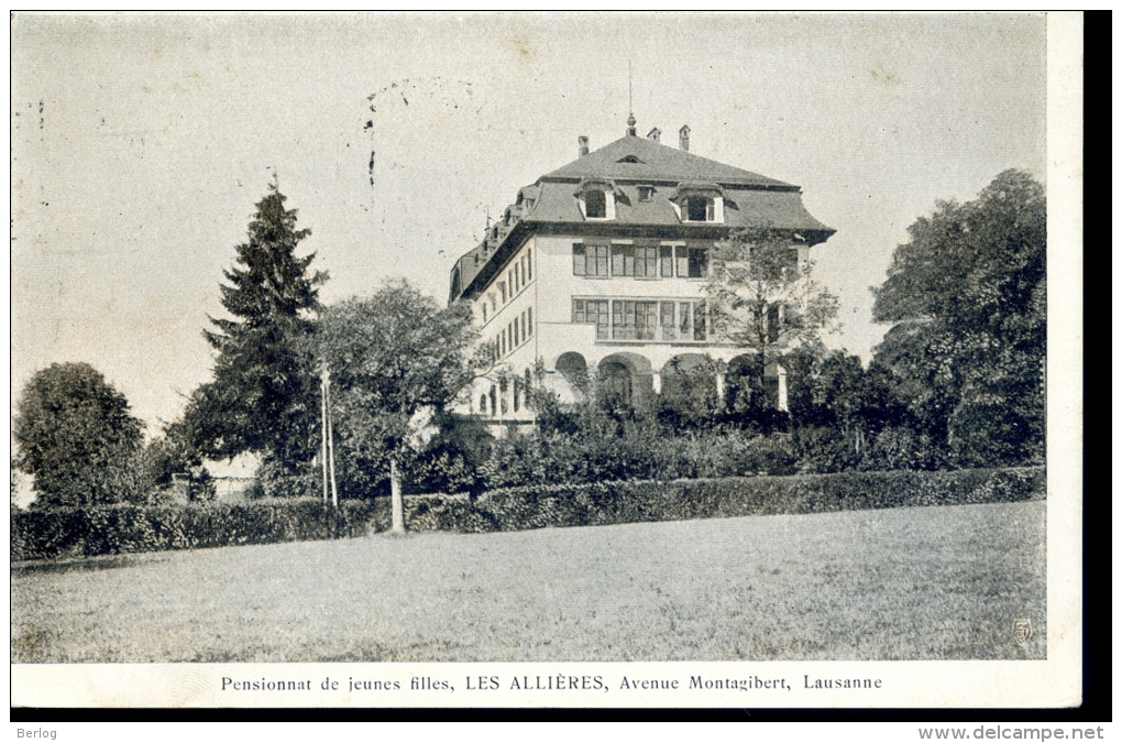 Switzeland -  Lausanne - Avenue Montagibert - Pensionnat De Ieunes Filles Les Allieres - 1926 - Lausanne