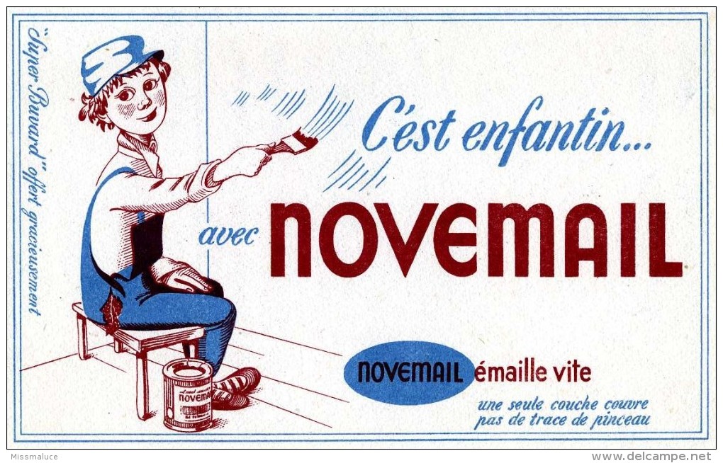 BUVARD BUVARDS NOVEMAIL EMAILLE VITE ENFANT ILLUSTRATEUR PEINTURE - Peintures