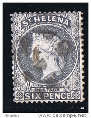 ST HELENA  Victoria  6d.   Wmk CA   SG 44 Used - Saint Helena Island