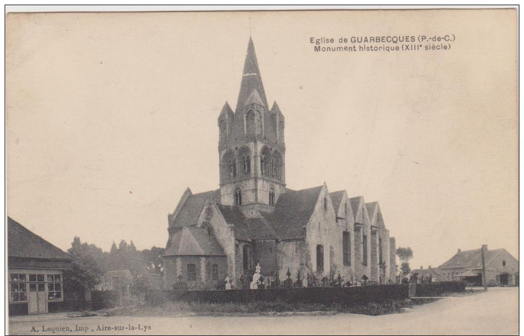 CP 62  GUARBECQUES  EGLISE MONUMENT HISTORIQUE - Other & Unclassified