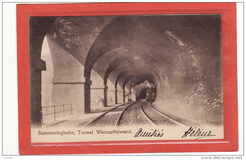 AUTRICHE / BASSE-AUTRICHE / SEMMERING / CHEMINS DE FER / TRAINS / SEMMERINGBHAN, TUNNEL WEINZETTELWAND - Semmering