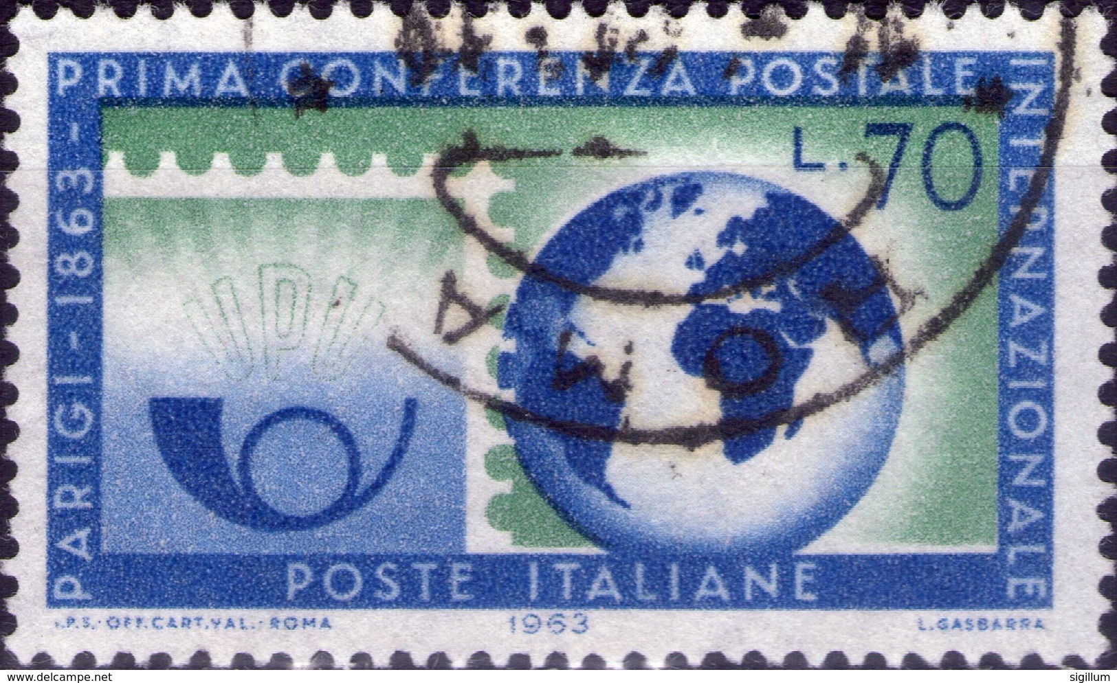 VARIETA 1963 - UPU - COLORE VERDE SPOSTATO IN ALTO, DENTELLI DI UPU SPEZZATI - Varietà E Curiosità