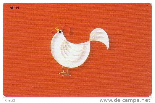 Carte Prépayée Japon - Oiseau / COQ  - ROOSTER Bird Japan Prepaid Card - HAHN Karte - 3150 - Gallinaceans & Pheasants