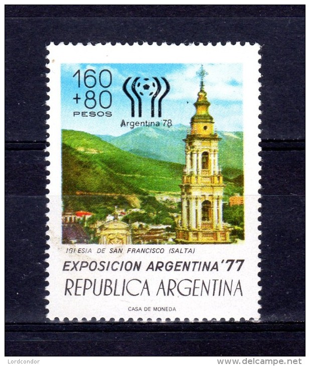 ARGENTINA - 1977 - Surtax Was For Argentina ’77 Philatelic Exhibition - Sc B73 -  F MNH - STAIN Over The Word "IGLESIA" - Ungebraucht