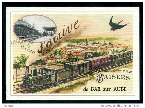 10  BAR  Sur  AUBE .....  TRAIN  ..souvenir Au Fusain Creation Moderne Série  Numerotée 1 à 10 ... N° 2/10 - Bar-sur-Aube