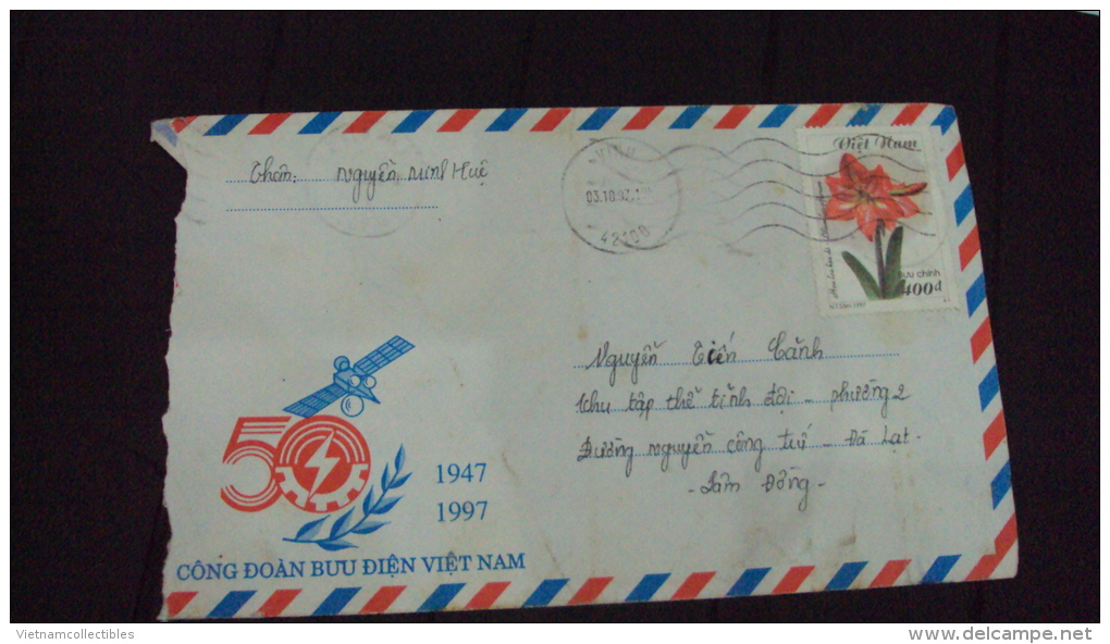 Vietnam Viet Nam Cover 1997 With Flower Stamp - Vietnam