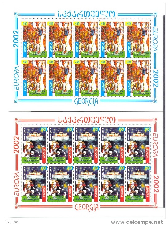 2002. Georgia, Europa 2002, 2 Sheetlets, Mint/** - Géorgie