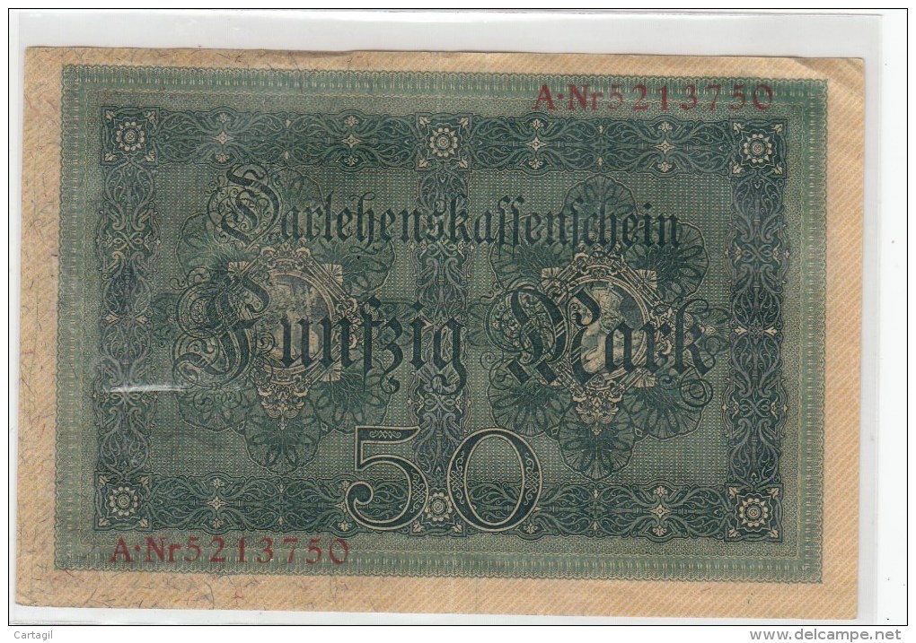 Billets - B1204-  Allemagne   - Billet  50  Mark 1914 ( Type, Nature, Valeur, état... Voir Double Scan) - 50 Mark