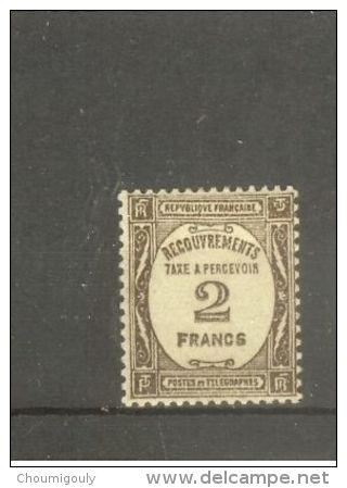 FRANCE STAMP TIMBRE TAXE N° 62 \" 2F SEPIA \" NEUF Xx TTB - Sonstige & Ohne Zuordnung