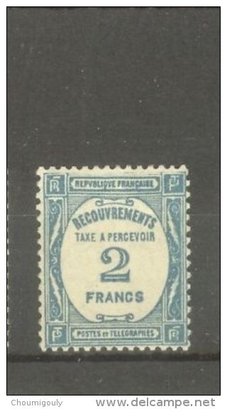 FRANCE STAMP TIMBRE TAXE N° 61 \" 2F BLEU \" NEUF Xx TTB - Autres & Non Classés