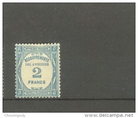 FRANCE STAMP TIMBRE TAXE N° 61 \" 2F BLEU \" NEUF Xx TB - Sonstige & Ohne Zuordnung