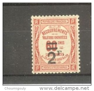 FRANCE STAMP TIMBRE TAXE N° 54 \" 2F SUR 60c ROUGE \" NEUF Xx TTB - Autres & Non Classés