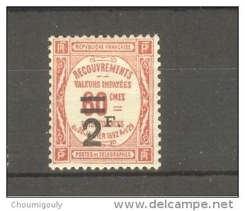 FRANCE STAMP TIMBRE TAXE N° 54 \" 2F SUR 60c ROUGE \" NEUF Xx TTB - Sonstige & Ohne Zuordnung