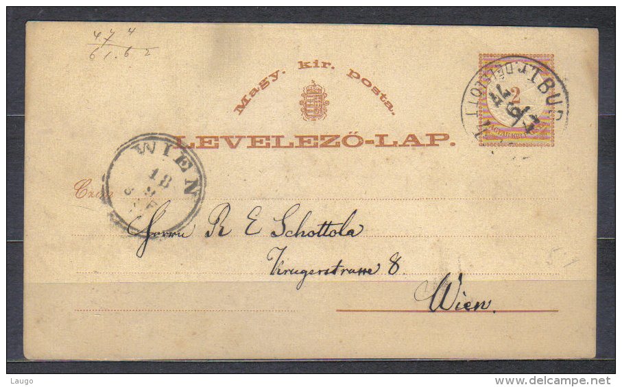 Hungary Postal Stationery Posted 1877 Budapest  To Wien - Storia Postale