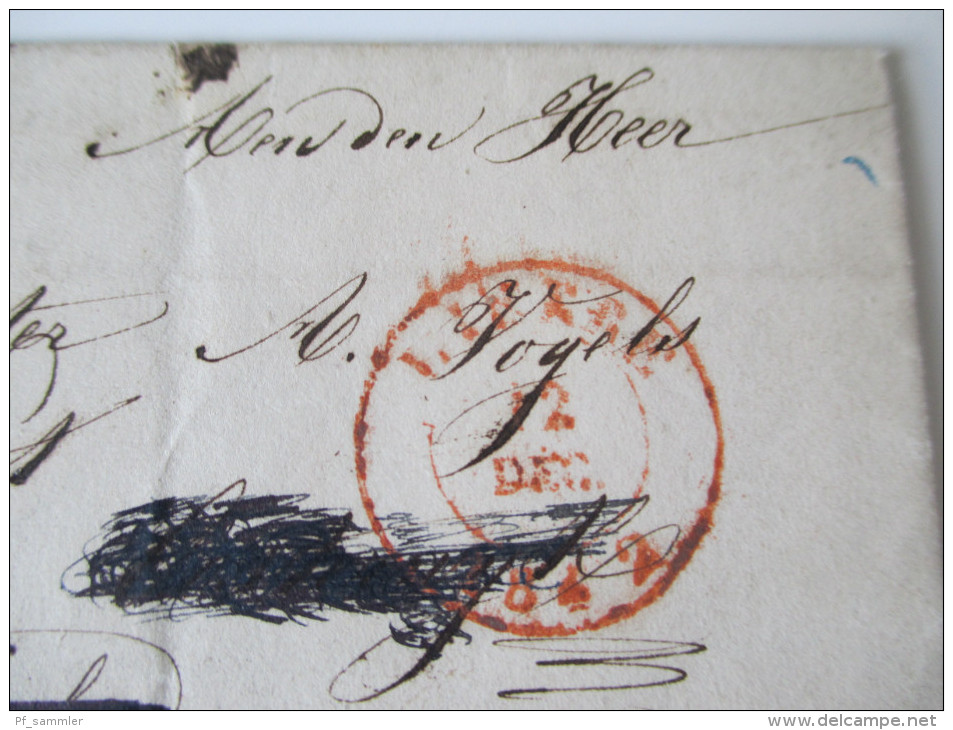 Niederlande Vorphila 1842 Hierden(??) An Den Bürgermeister A. Vogels. Stempel: PP / PD. Franco. Social Philately - ...-1852 Prephilately