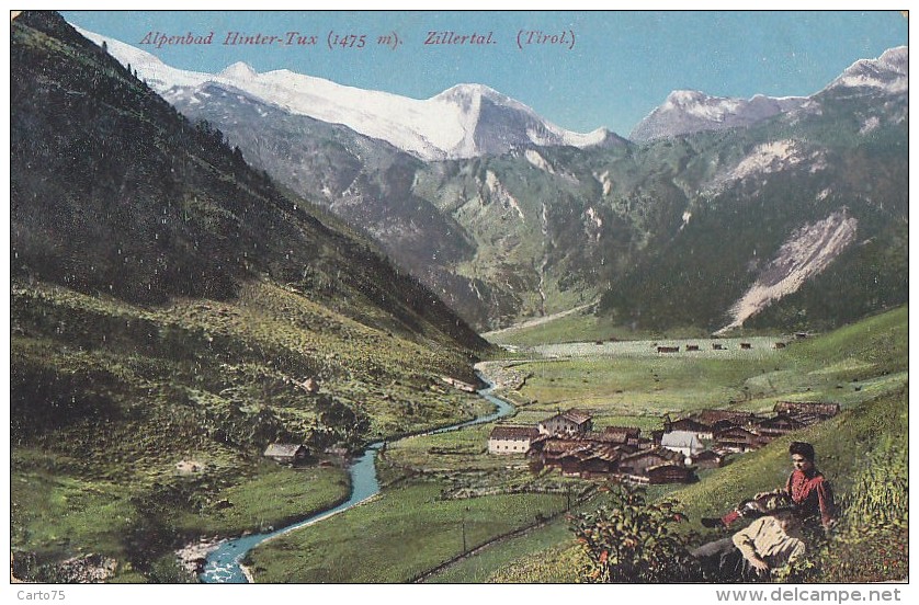 Autriche - Zillertal - Panorama / Postal Marks 1910 Freiburg Durtal - Zillertal