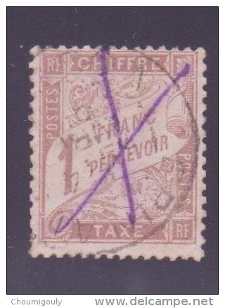 FRANCE TAXE 25 \" 1F MARRON \" OBLITERE TB - Other & Unclassified