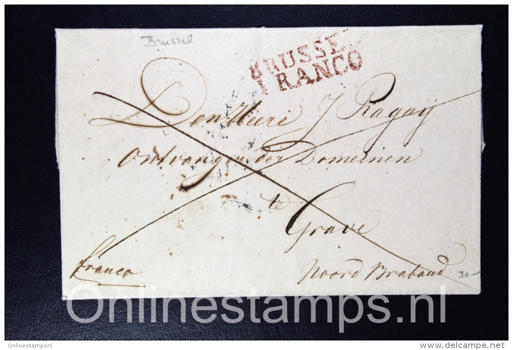 Belgium:Cover Brussels To Grave Brabant Holland, BRUSSEL FRANCO Vereninging Volksvlijt Etc - 1815-1830 (Période Hollandaise)