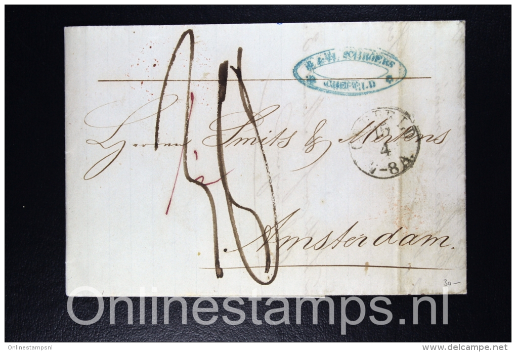 Switserland , Cover Corcelles To Amsterdam, Holland, 1857, Nice Cancels - Briefe U. Dokumente