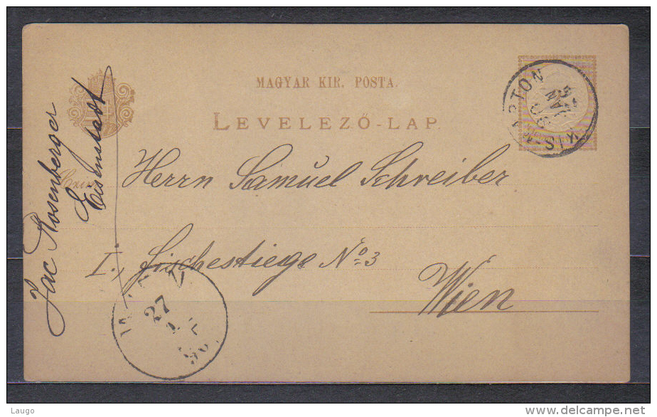 Hungary Postal Stationery Card , Posted 1890 Kis-Marton To Wien  , Quatity See Scan - Brieven En Documenten