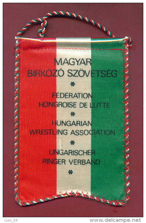 W29  / SPORT - European Championship 1983 BUDAPEST  Wrestling Lutte Ringen - 10  X 15 Cm. Wimpel Fanion Flag Hungary - Autres & Non Classés