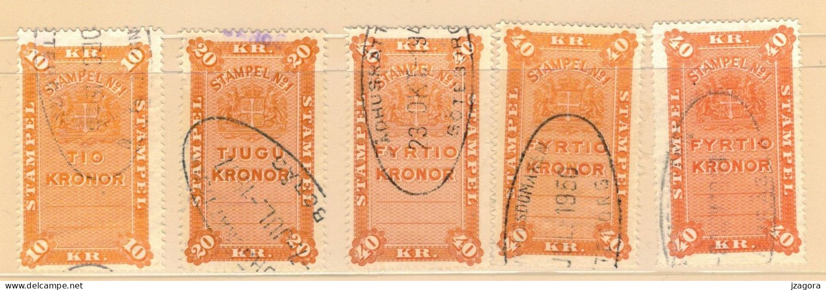 TAX REVENUE STEMPELMERKE STEUERMARKE TIMBRE FISCAL SWEDEN SCHWEDE SUEDE  - StämpelNo1 - Revenue Stamps