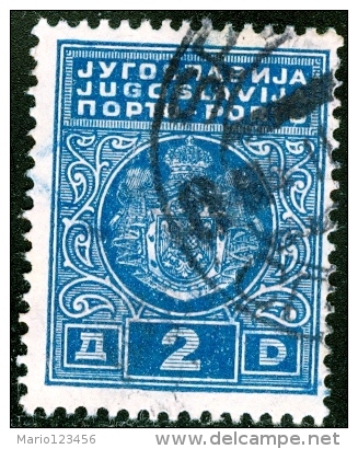 YUGOSLAVIA, STEMMI, COATS OF ARMS, SEGNATASSE, 1931, FRANCOBOLLO USATO, Scott J25 - Impuestos