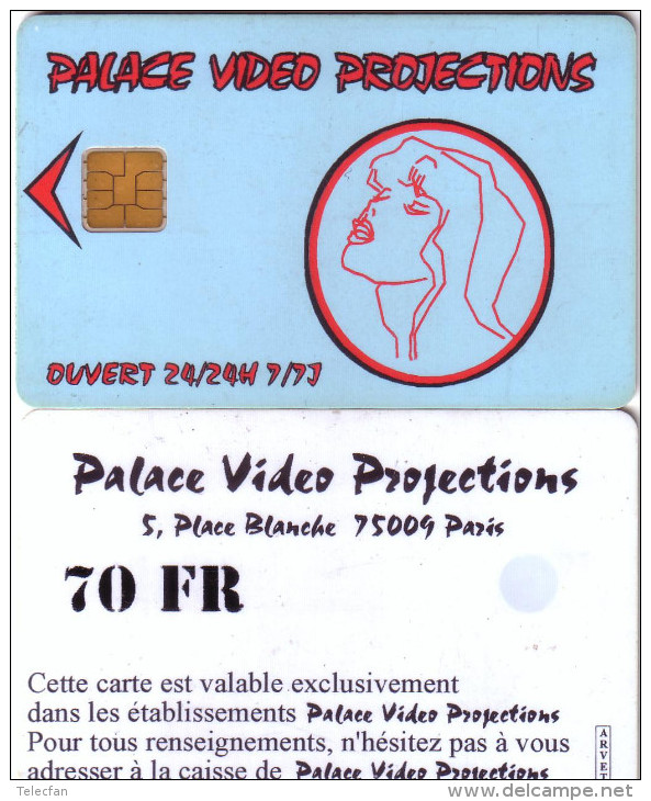 FRANCE CARTE A PUCE CHIP CARD PALACE VIDEO PARIS 9E 70F PUCE PHILIPS RARE - Badge Di Eventi E Manifestazioni