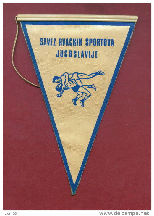 W92  / SPORT - Championship RVACKI Novi Sad Wrestling Lutte Ringen - 11.5  X 17.5 Cm. Wimpel Fanion Flag Yugoslavia - Otros & Sin Clasificación