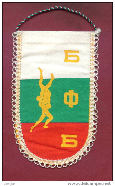 W98 / SPORT - BULGARIAN FEDERATION Wrestling Lutte Ringen  - 9  X 15.5 Cm. Wimpel Fanion Flag Bulgaria Bulgarie - Other & Unclassified