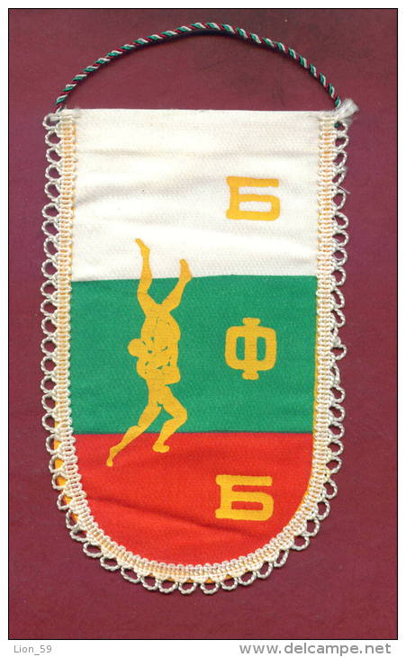 W98 / SPORT - BULGARIAN FEDERATION Wrestling Lutte Ringen  - 9  X 15.5 Cm. Wimpel Fanion Flag Bulgaria Bulgarie - Otros & Sin Clasificación