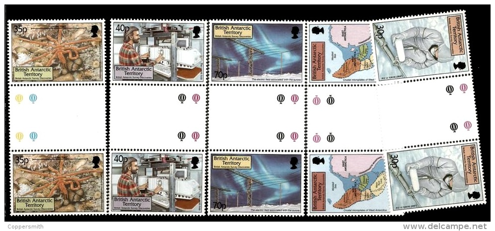 (061 GP) Brit. Antarc. Territ. (BAT)  1999  Research GP / Forschung Paare  ** / Mnh  Michel 293-297 Paare - Sonstige & Ohne Zuordnung