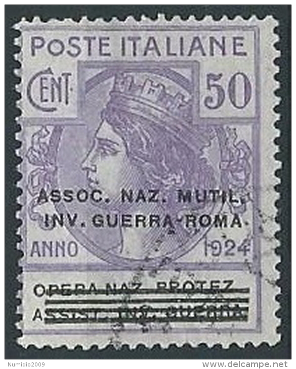 1924 REGNO USATO PARASTATALI SOPRASTAMPATO 50 CENT - ED425 - Franchise